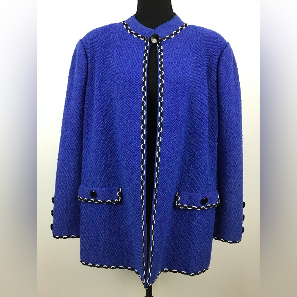 NEW LIHLI Saks Fifth Avenue Blue Cape Blazer Sz 18 Wool NWT $2895